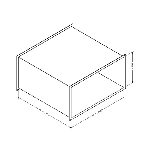 Luftkanal, rechteckig (1003x503x1000 mm)