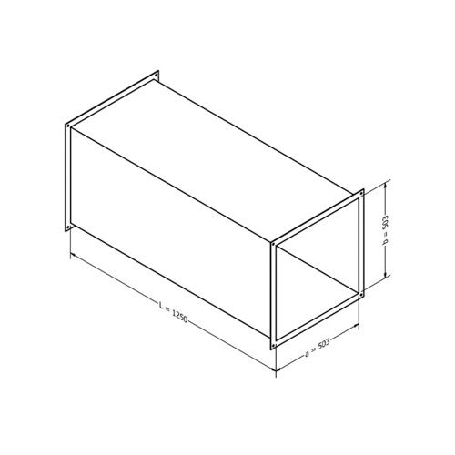Luftkanal, rechteckig (503x503x1250 mm)