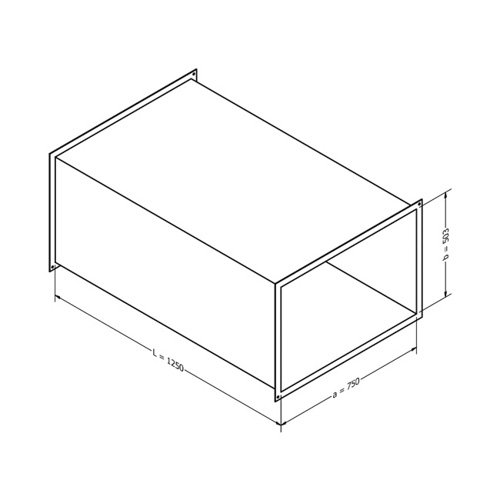 Luftkanal, rechteckig (750x503x1250 mm)