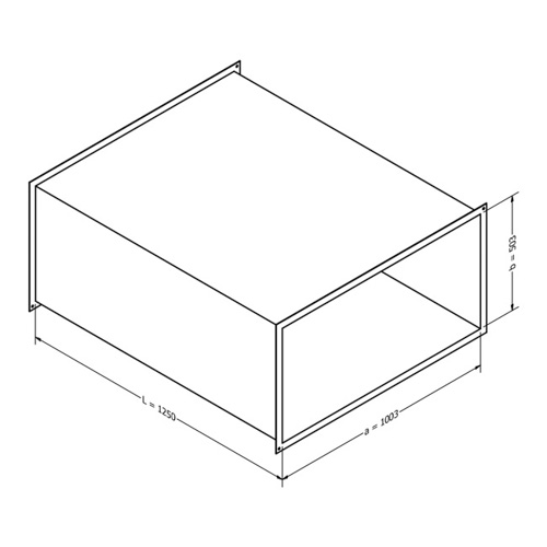 Luftkanal, rechteckig (1003x503x1250 mm)