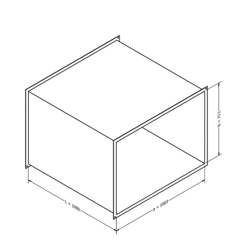 Luftkanal, rechteckig (1003x711x1000 mm)