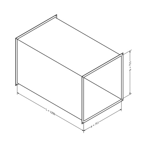Luftkanal, rechteckig (711x711x1250 mm)