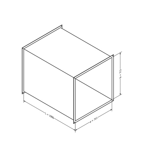 Luftkanal, rechteckig (711x711x1000 mm)