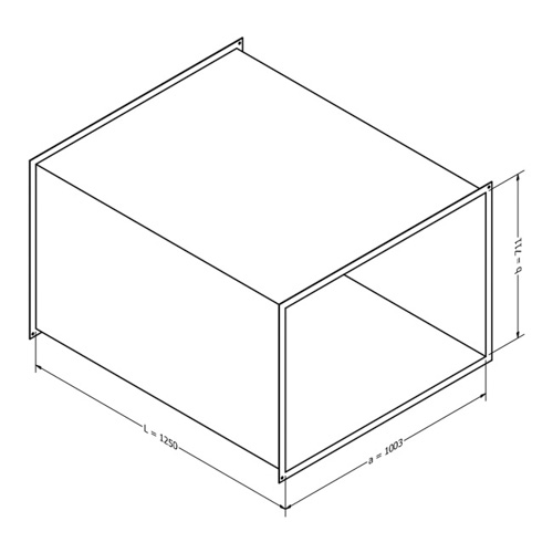 Luftkanal, rechteckig (1003x711x1250 mm)