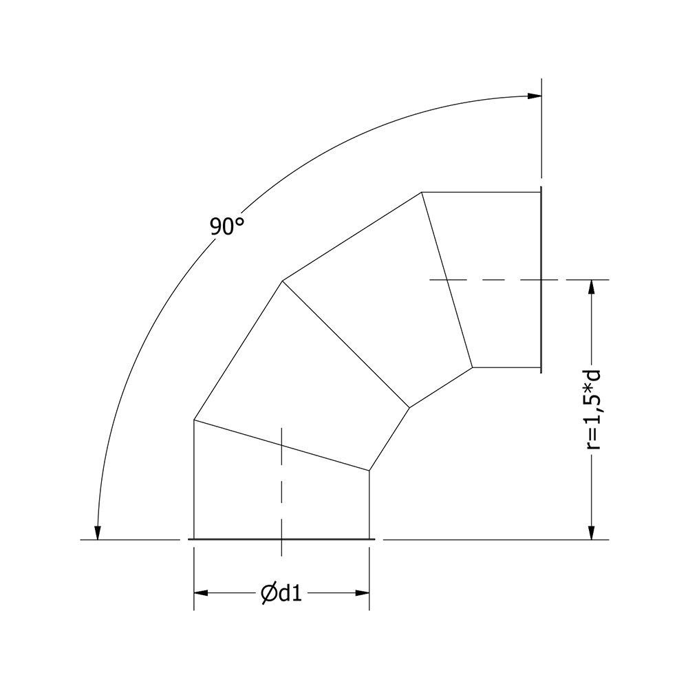 Bogen 90 1.5xd