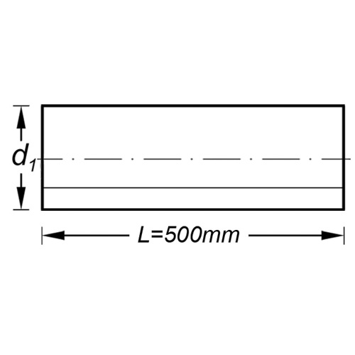 Rohr, lngs gefalzt, 500mm